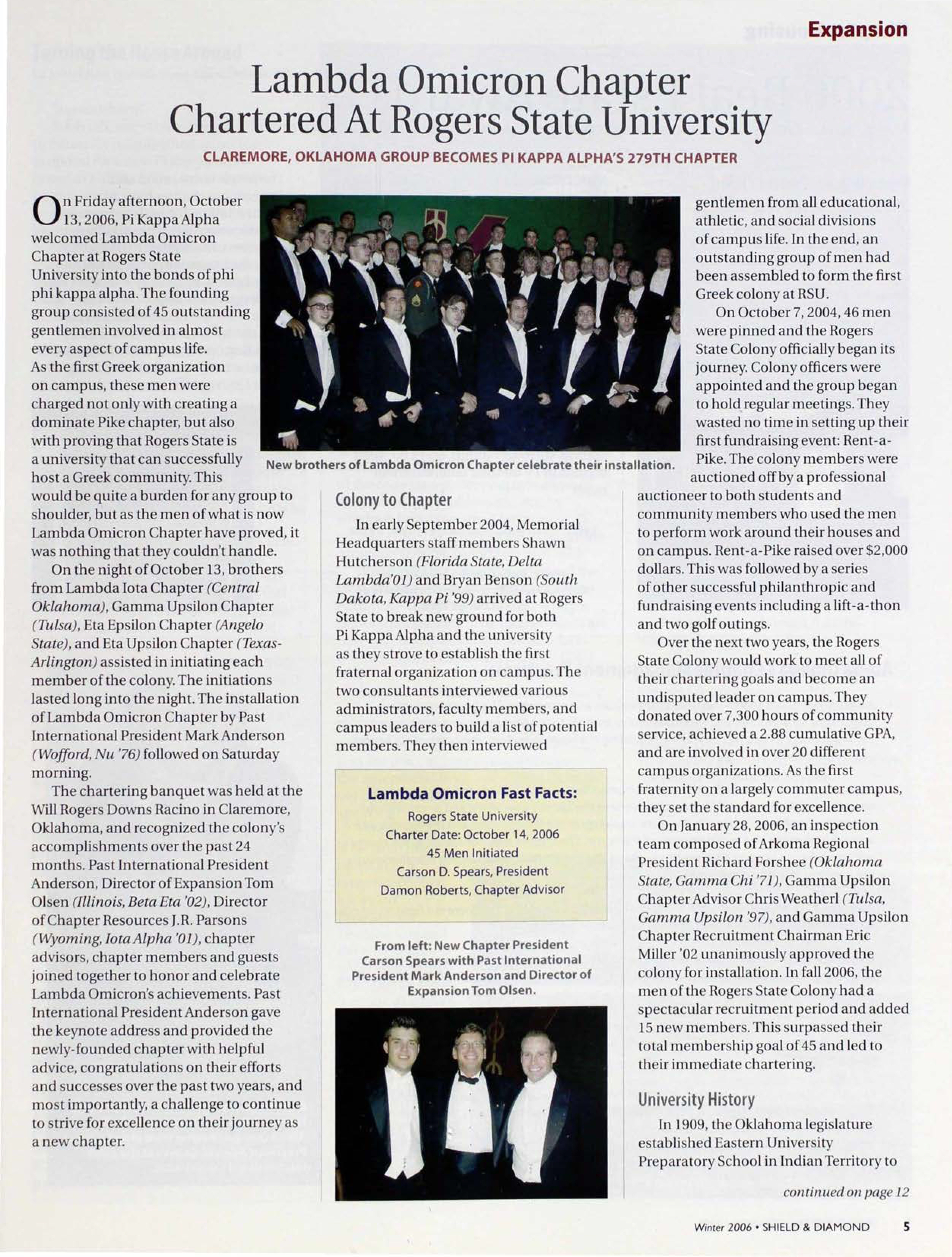 Expansion: Lambda Omicron Chapter Chartered At Rogers State University